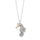 Sterling Silver & 14k Gold Over Silver Sea Horse Pendant Necklace, Women's, Grey