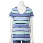 Women's Croft & Barrow&reg; Essential V-neck Tee, Size: Xxl, Blue (navy)