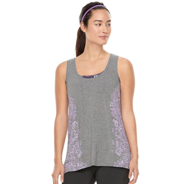 Women's Gaiam Harmony Graphic-print Yoga Tank, Size: Large, White Oth