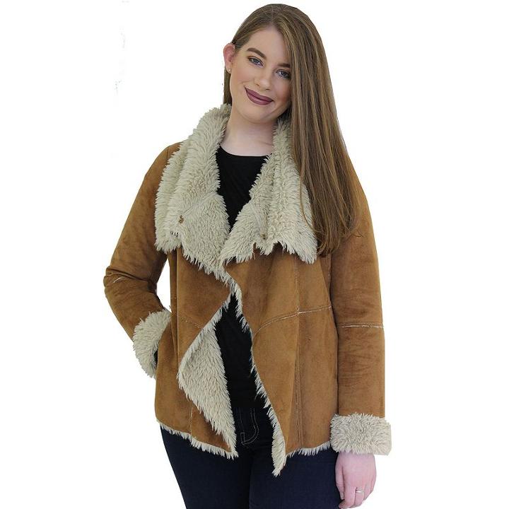 Women's Mo-ka Faux-shearling Jacket, Size: Xl, Brown