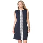 Plus Size Chaps Lace-trim Jacquard Dress, Women's, Size: 22 W, Blue Other
