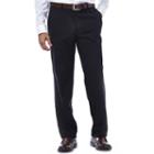 Men's Haggar&reg; Eclo Stria Stretch Slim-fit Flat-front Dress Pants, Size: 32x30, Black