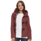 Juniors' Sebby Hooded Toggle Fleece Coat, Teens, Size: Small, Red