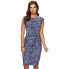 Women's Chaps Printed Twist-front Dress, Size: Xl, Blue (navy)