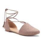 Lc Lauren Conrad Women's Lace-up D'orsay Flats, Size: 7.5, Lt Beige