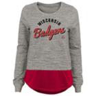 Women's Wisconsin Badgers Mock-layer Tee, Size: Medium, Grey