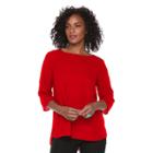 Women's Apt. 9&reg; Button Accent Top, Size: Medium, Med Red