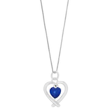 Timeless Sterling Silver Blue Cubic Zirconia Mom You Are The Most Beautiful Gift Heart Pendant, Women's