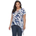 Plus Size Jennifer Lopez Strappy Asymmetrical Top, Women's, Size: 2xl, Light Blue