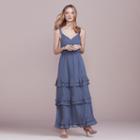 Lc Lauren Conrad Dress Up Shop Collection Ruffle Maxi Dress - Women's, Size: 18, Blue