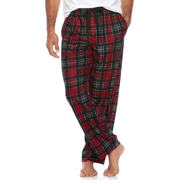 Men's Chaps Plaid Fleece Sleep Pants, Size: Medium, Oxford
