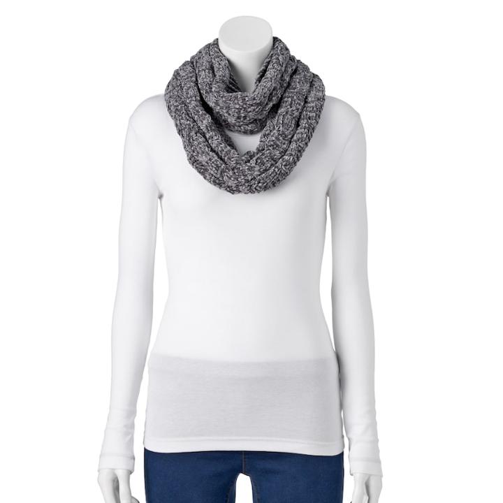 Women's Sonoma Goods For Life&trade; Cable-knit Chenille Infinity Scarf, Grey