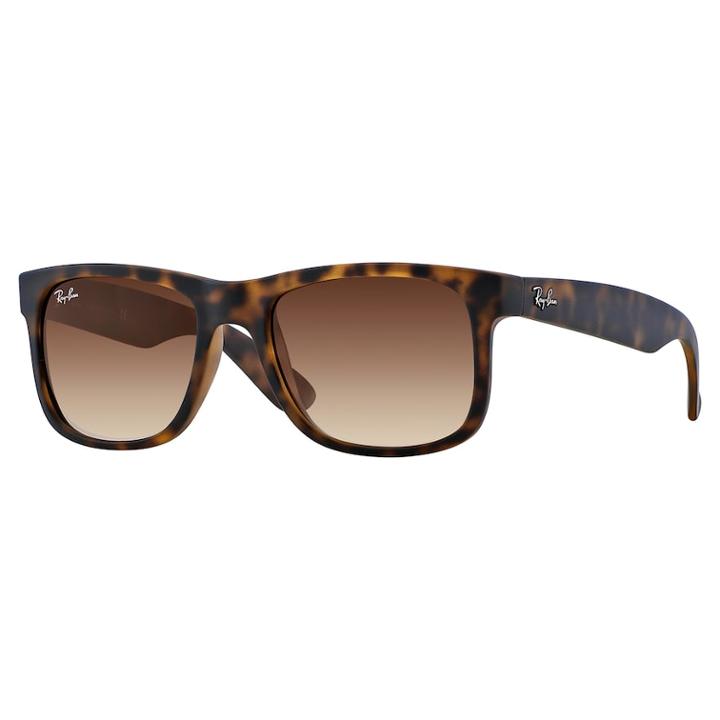 Ray-ban Justin Rb4165 51mm Rectangle Gradient Sunglasses, Adult Unisex, Med Brown