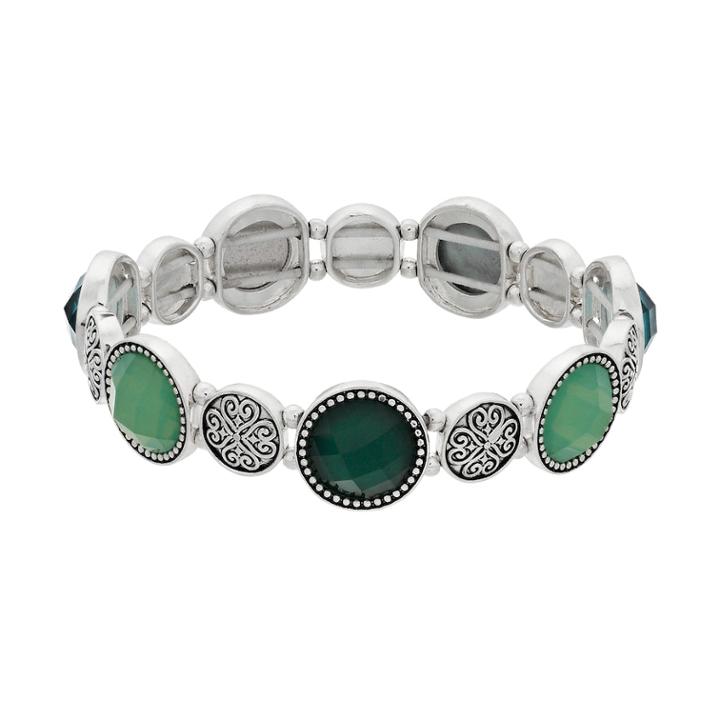 Napier Green Circle Link Stretch Bracelet, Women's, Multicolor