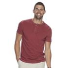 Men's Sonoma Goods For Life&trade; Classic-fit Slubbed Henley, Size: Medium, Red
