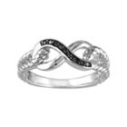 Black Diamond Accent Sterling Silver Infinity Ring, Women's, Size: 7
