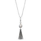 Simply Vera Vera Wang Simulated Pearl Orbital Tassel Pendant Necklace, Women's, White