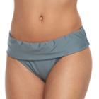 Women's N Good Karma Fold-over Scoop Bikini Bottoms, Size: Medium, Med Grey