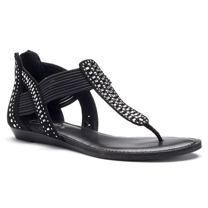 Candie's&reg; Women's Multistrand Sandals, Girl's, Size: 9, Black