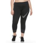 Plus Size Nike Dri-fit Essential Twist Crop Running Tights, Women's, Size: 3xl, Grey (charcoal)