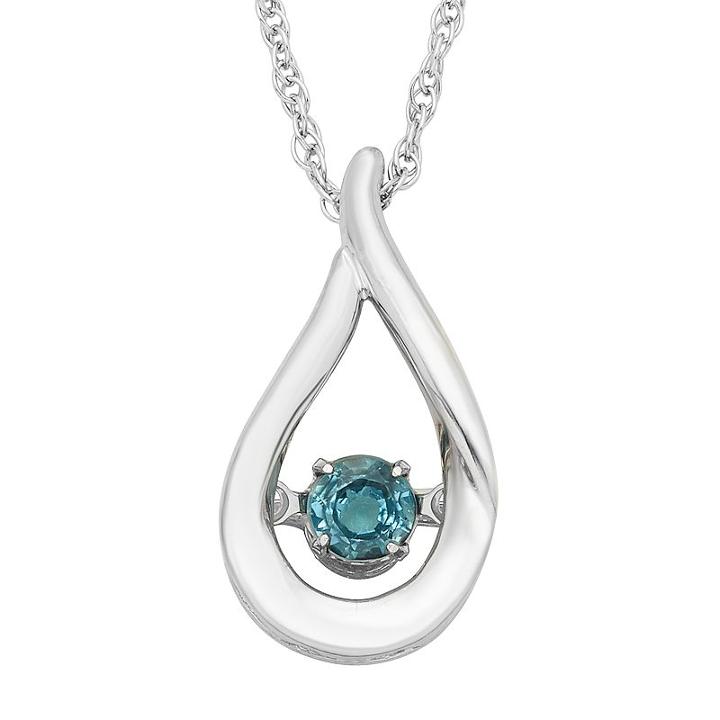 Sterling Silver Blue Topaz Teardrop Pendant Necklace, Women's, Size: 18