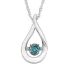 Sterling Silver Blue Topaz Teardrop Pendant Necklace, Women's, Size: 18