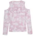 Girls 7-16 Harper & Elliott Cold Shoulder Ruffle Chest Tee, Size: Xs, White