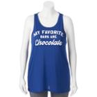 Juniors' Plus Size So&reg; Open Back Graphic Tank, Girl's, Size: 3xl, Dark Blue