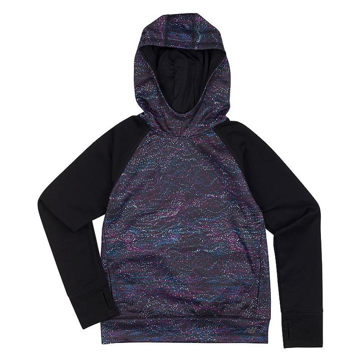 Girls 4-6x New Balance Performance Abstract Hoodie, Girl's, Size: 4, Black