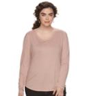 Juniors' Plus Size Mudd&reg; Scoopneck Tee, Teens, Size: 1xl, Light Pink
