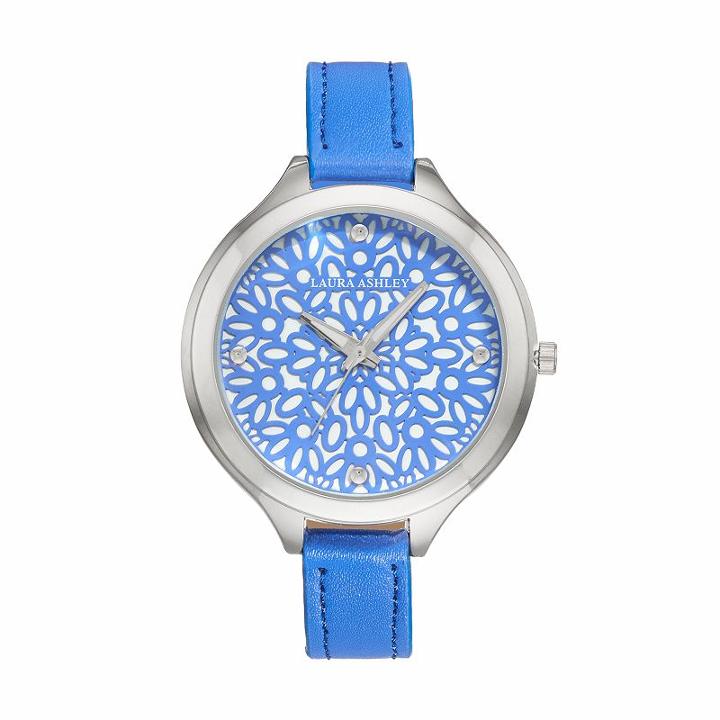 Laura Ashley Women's Floral Watch, Blue