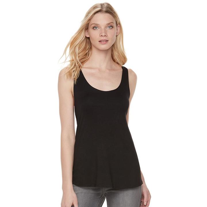 Women's Rock & Republic&reg; Strappy Tank, Size: Large, Black