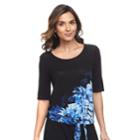 Women's Dana Buchman Tie-front Top, Size: Medium, Brt Blue