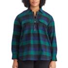 Plus Size Chaps Plaid Top, Women's, Size: 3xl, Green