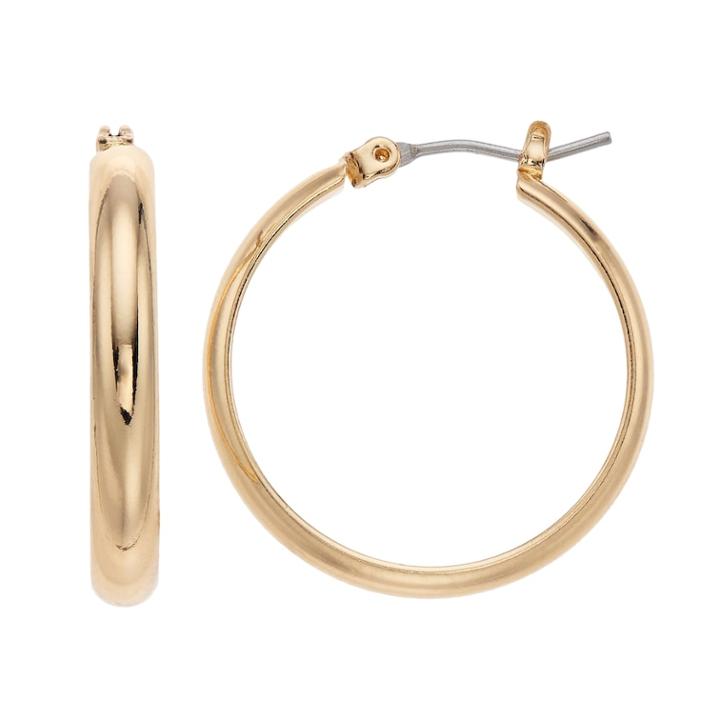 Dana Buchman Smooth Hoop Earrings, Women's, Gold