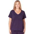 Plus Size Jockey Pajamas: Modern Cotton Pajama Tee, Women's, Size: 2xl, Drk Purple