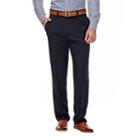 Men's Haggar Eclo Stria Classic-fit Flat-front Dress Pants, Size: 38x32, Blue (navy)