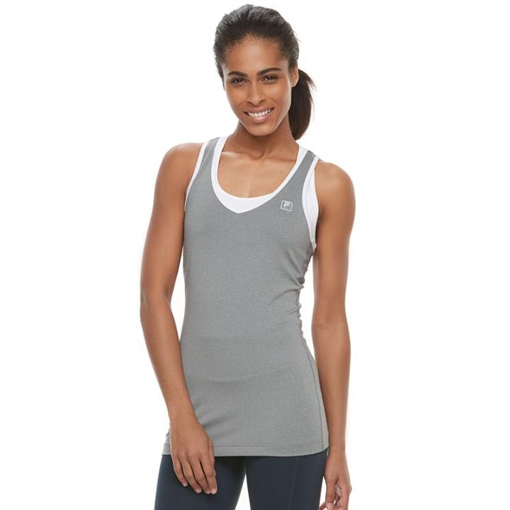 Women's Fila Sport&reg; Basic Racer Workout Tank Top, Size: Xs, Light Grey
