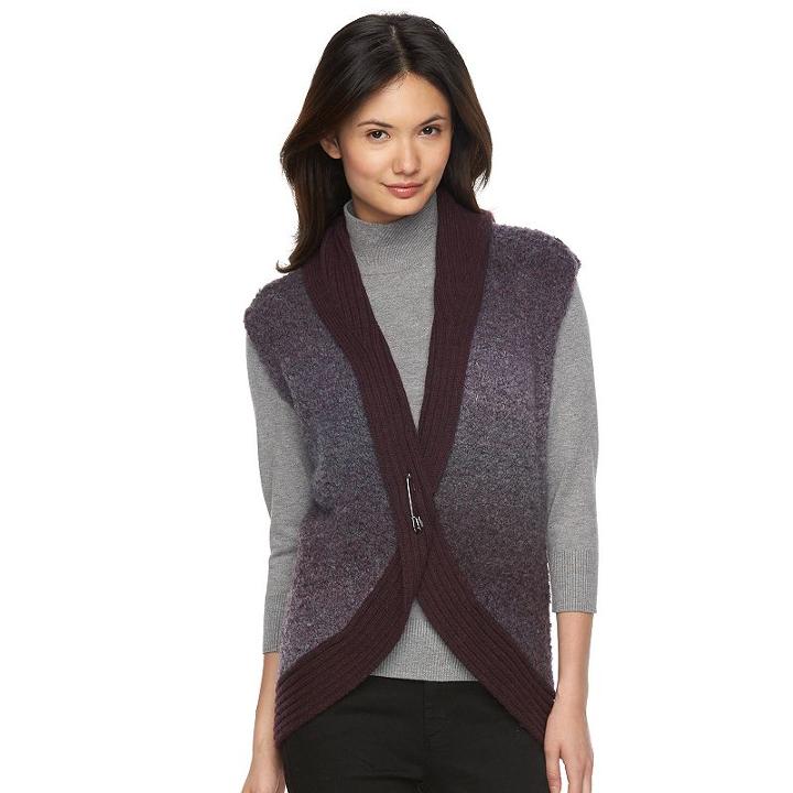 Women's Woolrich Roundtrip Wool Blend Boucle Sweater Vest, Size: Xl, Med Purple