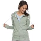 Juniors' So&reg; Thumb Hole Zip-up Hoodie, Teens, Size: Xl, Med Green