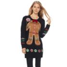 Juniors' It's Our Time Gingerbread Tunic, Teens, Size: Medium, Black