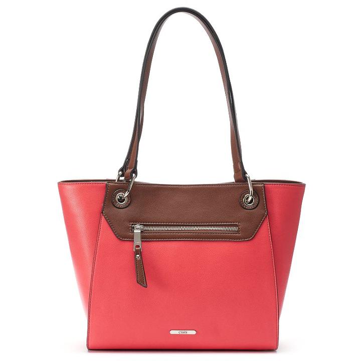 Chaps Faux-leather Mesa Tote, Women's, Red