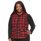 Plus Size Croft & Barrow&reg; Quilted Vest, Women's, Size: 3xl, Med Red