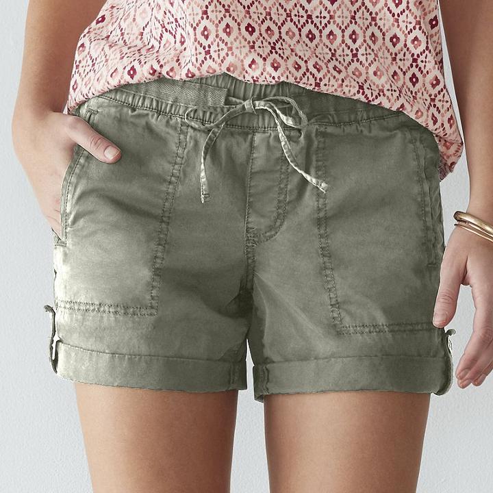 Women's Sonoma Goods For Life&trade; Pull-on Utility Shorts, Size: 4, Med Green