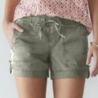 Women's Sonoma Goods For Life&trade; Pull-on Utility Shorts, Size: 4, Med Green