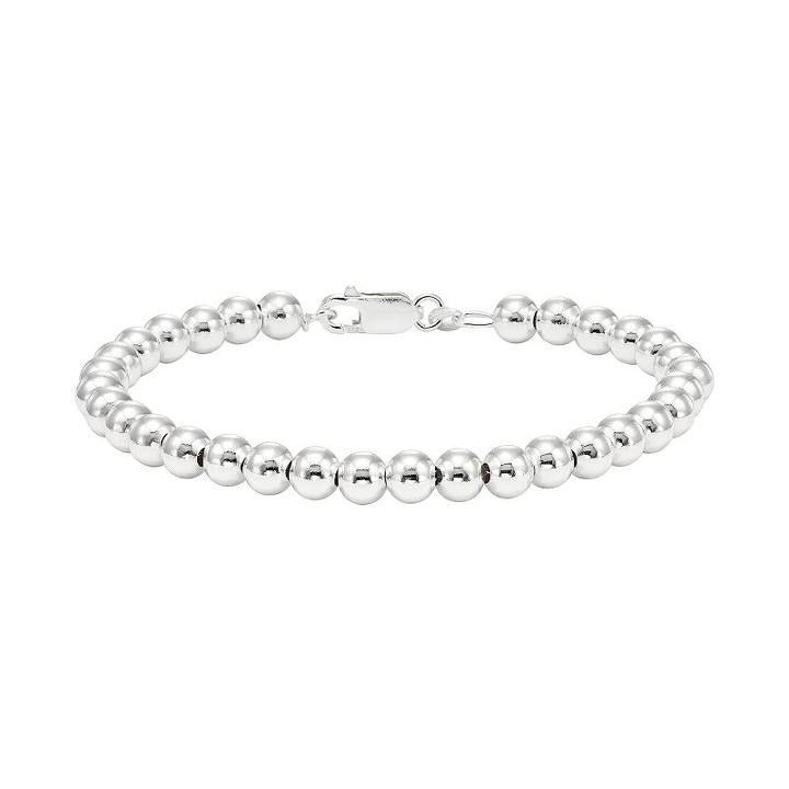 Sterling Silver Bead Bracelet, Women's, Size: 8, White