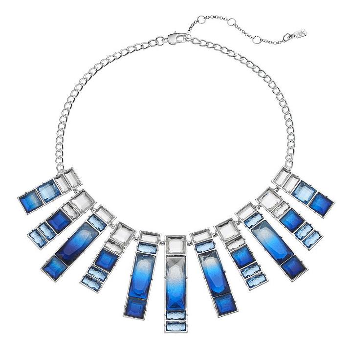 Jennifer Lopez Blue Ombre Graduated Bar Statement Necklace, Women's, Dark Blue