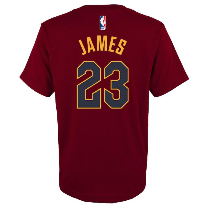 Boys 8-20 Cleveland Cavaliers Lebron James Player Name & Number Replica Tee, Size: S 8, Dark Red