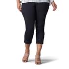 Plus Size Lee Pull-on Slimming Capri Jeans, Women's, Size: 18 W, Black