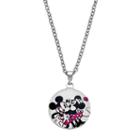Disney's Mickey & Minnie Mouse Kids' Stainless Steel Heart Pendant Necklace, Girl's, Red